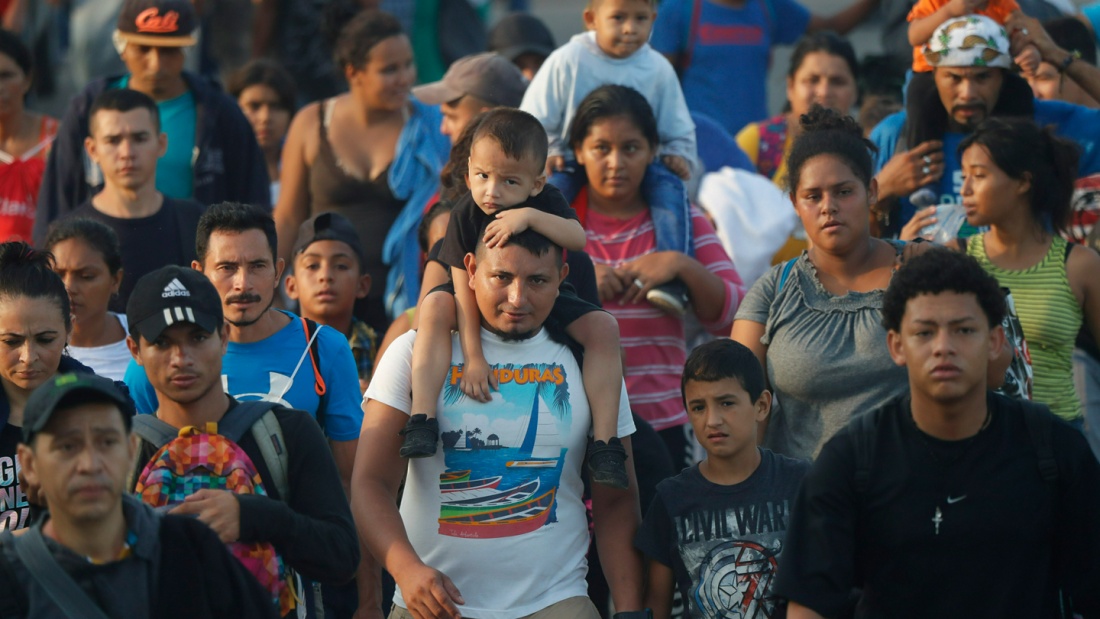 Zahlreiche Migranten aus Mittelamerika ziehen nach Ciudad Hidalgo.