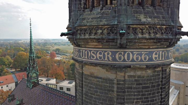 Turm der Schlosskirche in Wittenberg 