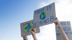 Schilder und Plakate von Klimaktivisten