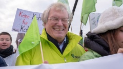  Naturschützer Hubert Weiger bei einer Demonstration in Berlin unter dem Motto "Kohle stoppen-Klimaschutz jetzt" im Dezember 2018.