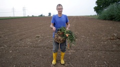 Bauer Bernd Lieberherr auf einem seiner abgernteten Kartoffelfelder bei Kirchheim am Neckar. 