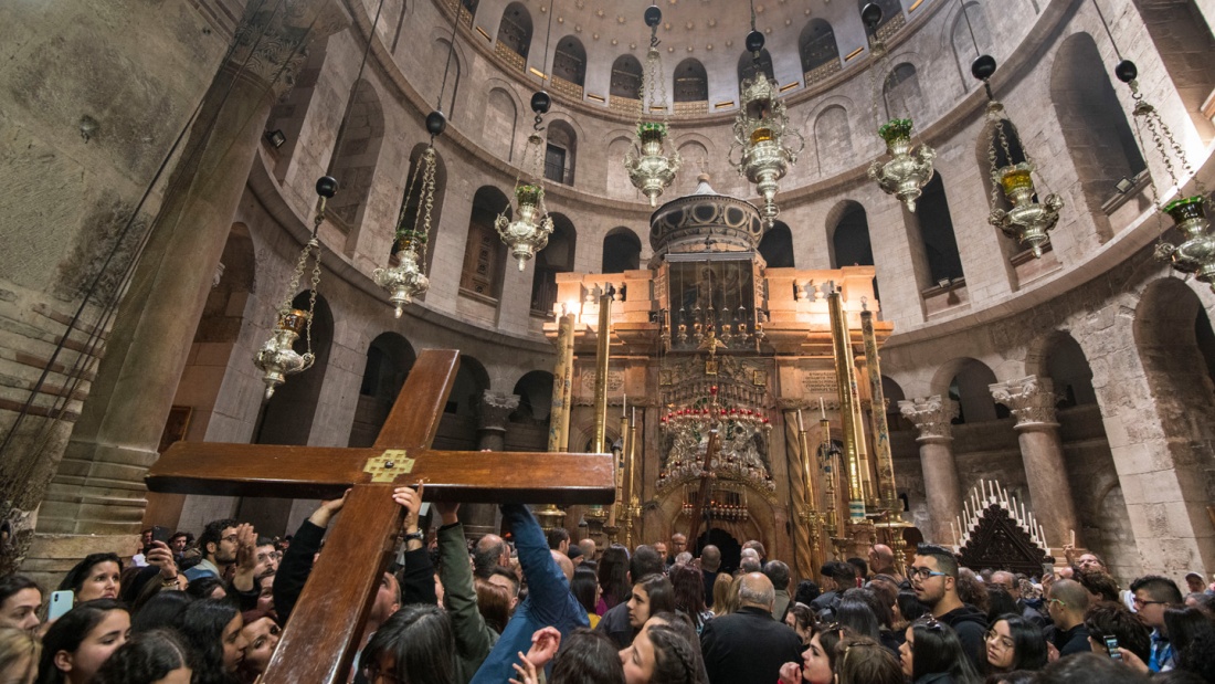 Grabeskirche in Jerusalem ist gesperrt wegen Corona.