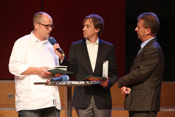Marcus Hertneck, Marc-Andreas Bochert,Preisträger Kinderfernsehpreis, Bernd Merz, Juryvorsitzender Juryprogramme 