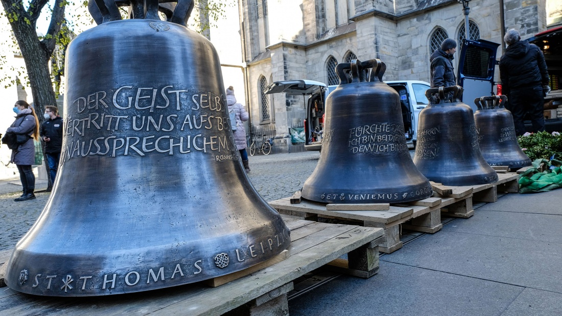 Vier neuen Glocken im Turm der Thomaskirche Leipzig