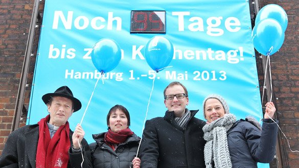 Countdown-Zähler zum Kirchentag in Hamburgs City
