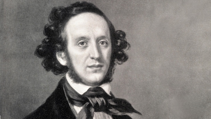 Porträt des deutschen Komponisten Felix Mendelssohn Bartholdy.