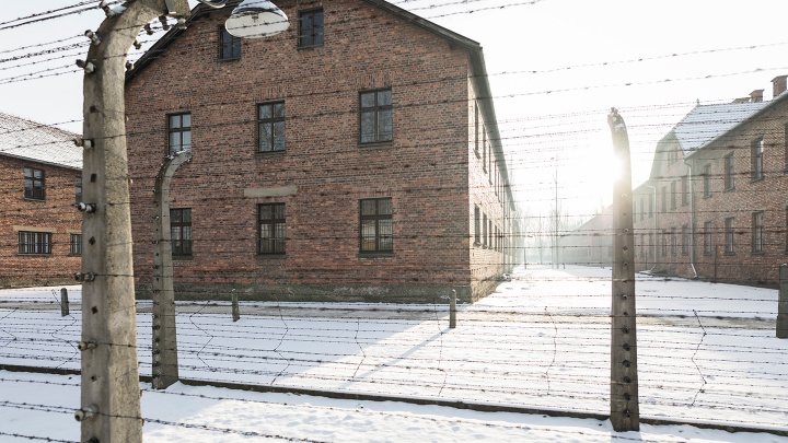 Ehemaliges Konzentrationslager Auschwitz-Birkenau in Polen im Winter