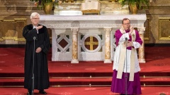 Bischof Georg Bätzing und Heinrich Bedford-Strohm beim ökumenischen Abschlusssegen