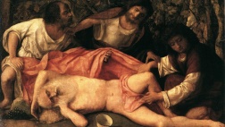Gemälde "Die Trunkenheit Noahs" von Giovanni Bellini (etwa 1430–1516).