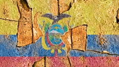 Flagge von Ecuador auf schmutzigem Putz.