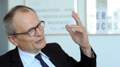 Diakoniepräsident Ulrich Lilie am 28.08.2014 bei einem Interview mit dem Evangelischen Pressedienst (epd) in seinem Büro in Berlin.