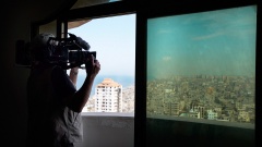 Dreharbeiten in der palästinensischen Hafenstadt Gaza City zu "Auserwählt und ausgegrenzt - Der Hass auf Juden in Europa".
